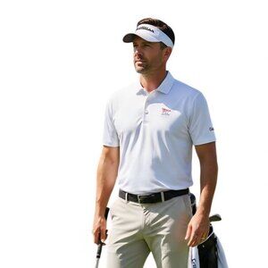 Peter Millar Summer Comfort LACC 123rd U.S. Open White Polo Shirt Size L